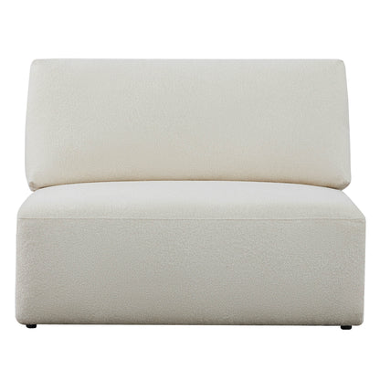 Grace modular armless sofa chair in boucle fabric, featuring a sleek modern design - CHITA Living