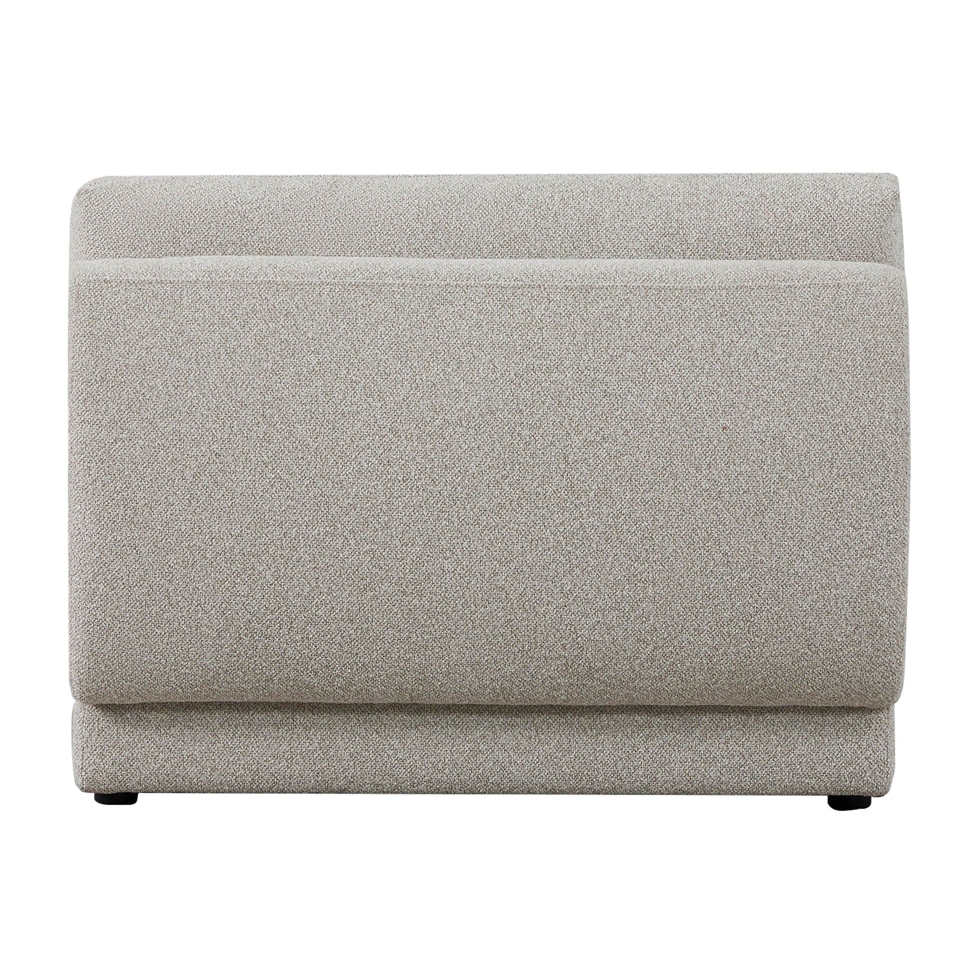 Back view of Grace modular armless sofa chair in boucle fabric, highlighting sleek design - CHITA Living