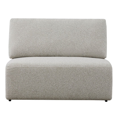 Grace modular armless sofa chair in light boucle fabric showcasing modern minimalist design - CHITA Living