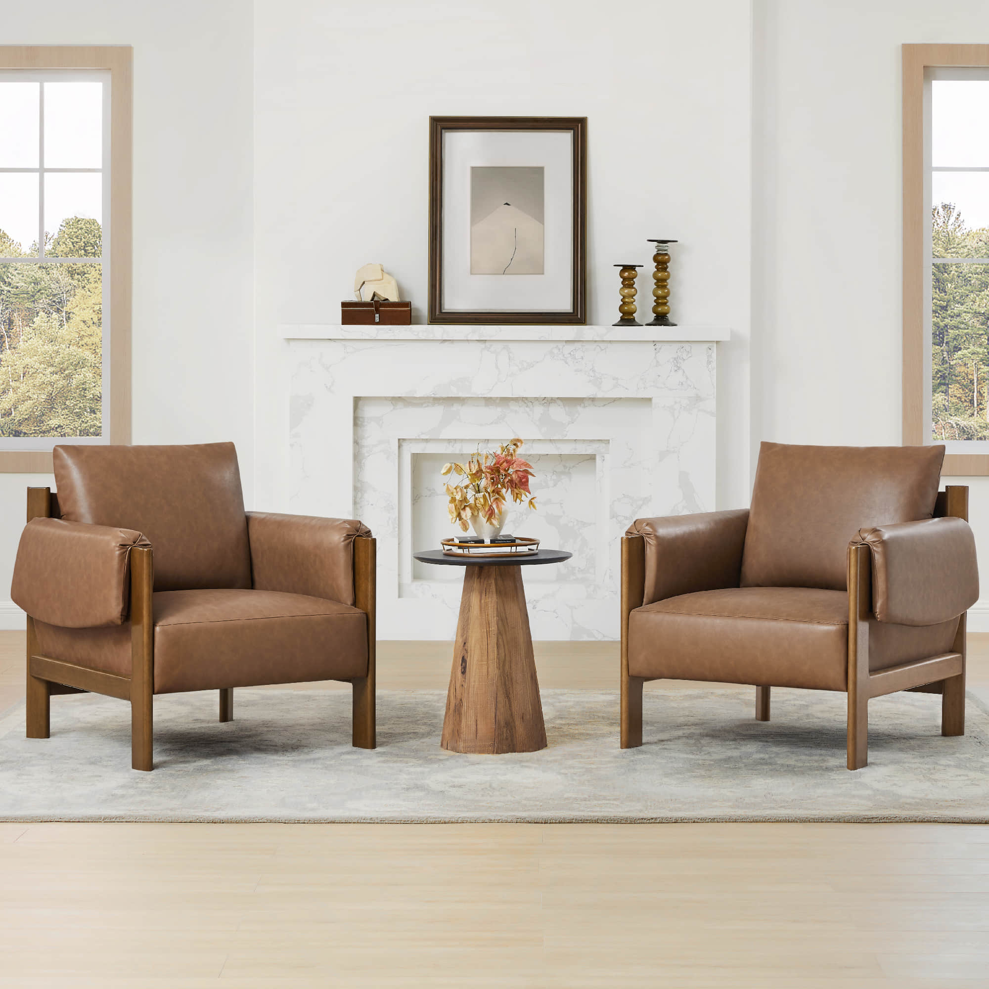 Harbor Upholstered Accent Chair with Wooden Frame – CHITA LIVING