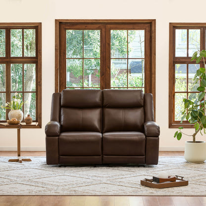 Isaac Genuine Leather Wall Hugger Power Reclining Sofa with Power Headrest