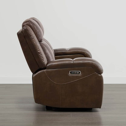 Isaac Genuine Leather Wall Hugger Power Reclining Sofa with Power Headrest