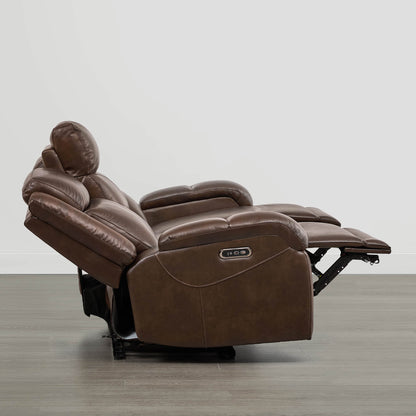 Isaac Genuine Leather Wall Hugger Power Reclining Sofa with Power Headrest