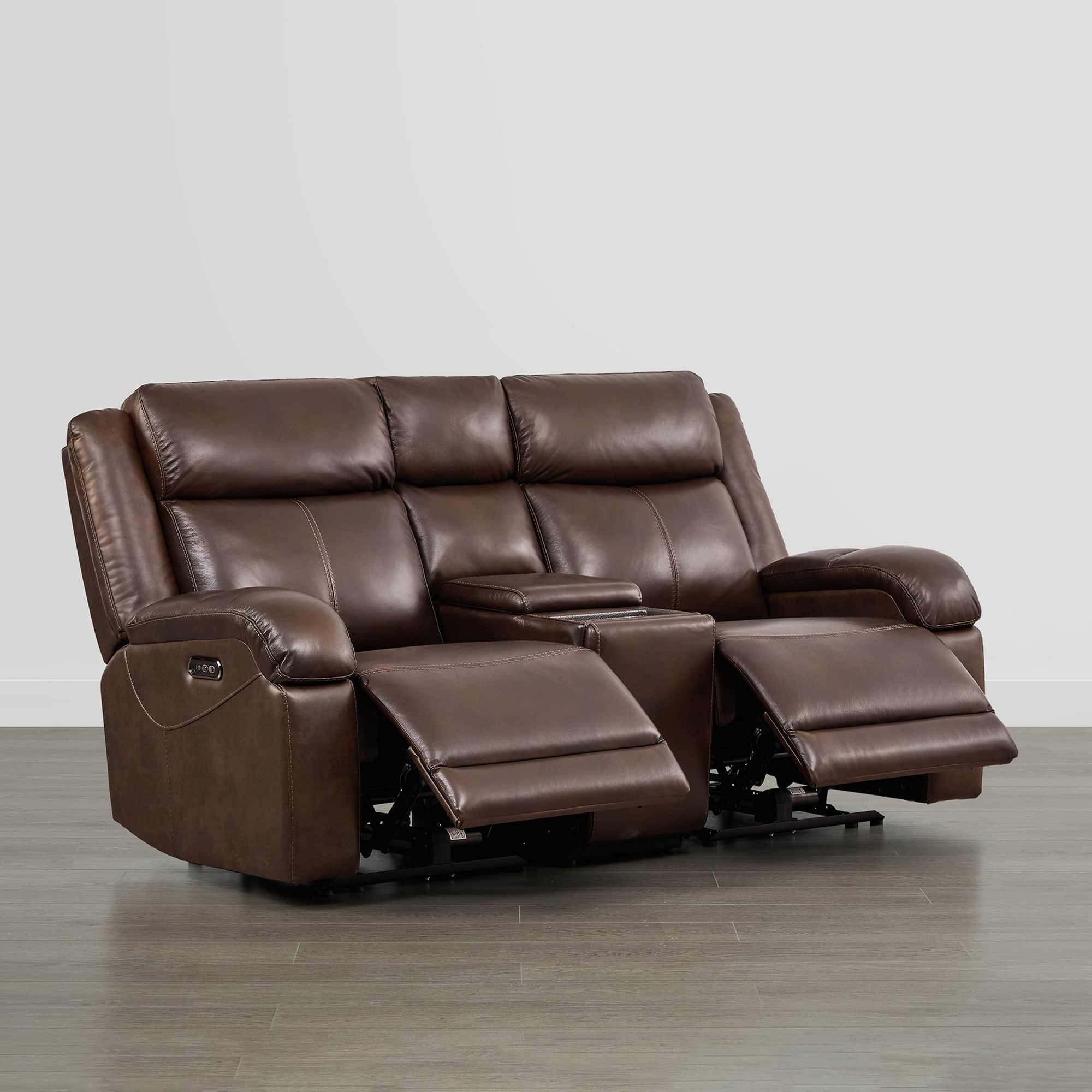 Wall Hugger Power Reclining Sofa | Power Headrest & Genuine Leather ...