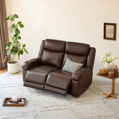 Isaac Genuine Leather Wall Hugger Power Reclining Sofa with Power Headrest