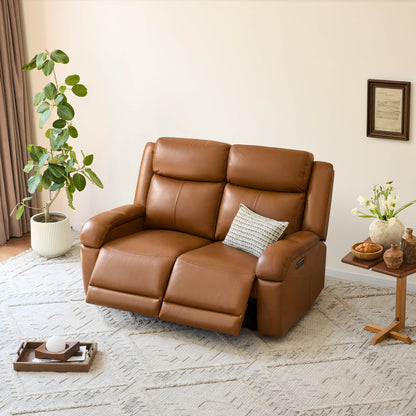 Isaac Genuine Leather Wall Hugger Power Reclining Sofa with Power Headrest