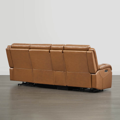 Isaac Genuine Leather Wall Hugger Power Reclining Sofa with Power Headrest