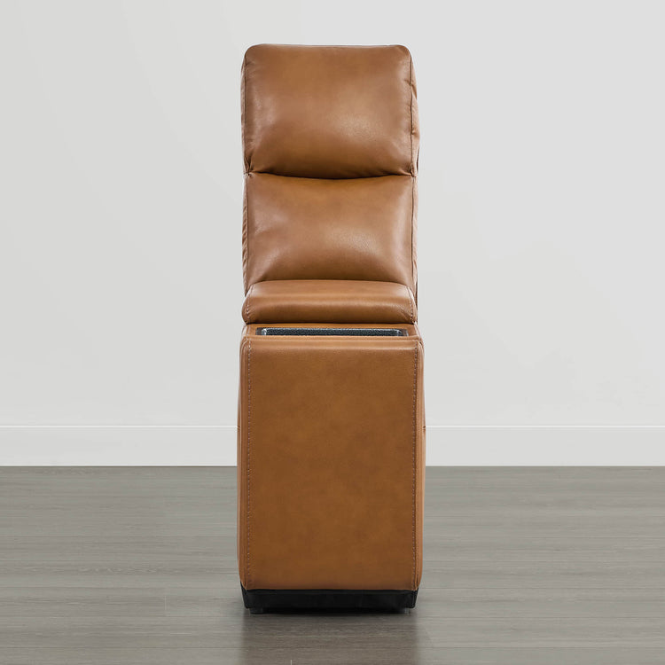 CHITA LIVING Isaac Power Multi-Function Storage Console in Brown Leather