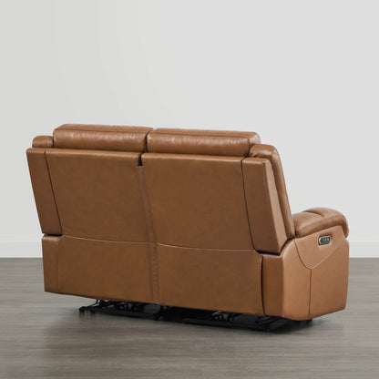 Isaac Genuine Leather Wall Hugger Power Reclining Sofa with Power Headrest