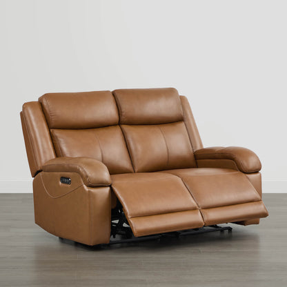 Isaac Genuine Leather Wall Hugger Power Reclining Sofa with Power Headrest
