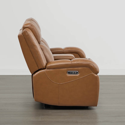 Isaac Genuine Leather Wall Hugger Power Reclining Sofa with Power Headrest