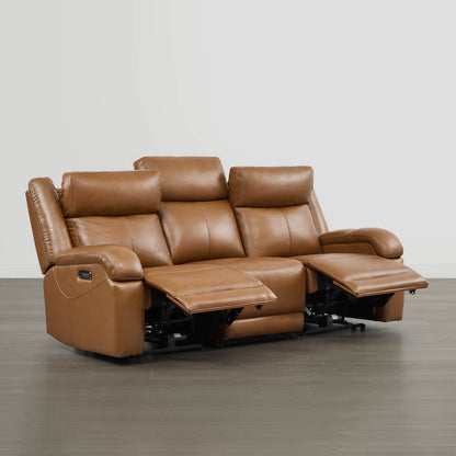 Isaac Genuine Leather Wall Hugger Power Reclining Sofa with Power Headrest