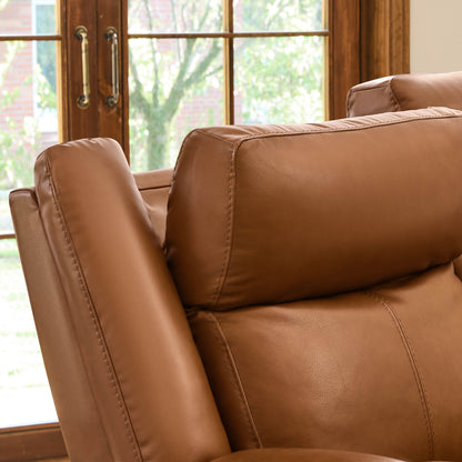 Isaac Genuine Leather Wall Hugger Power Reclining Sofa with Power Headrest