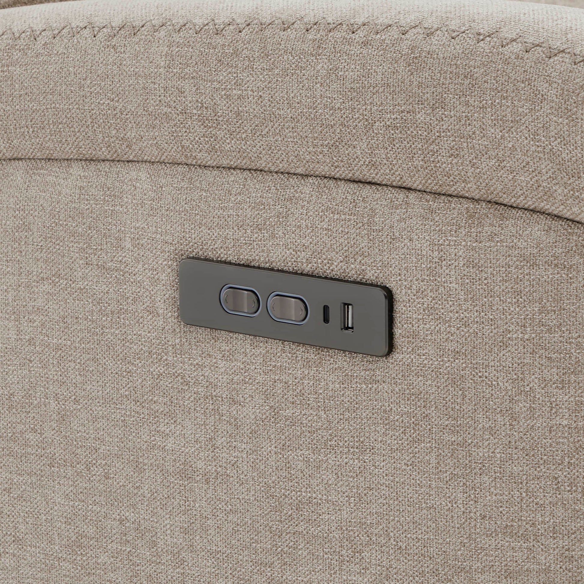 Keni recliner control panel with Type-C port and USB charging buttons - CHITA Living