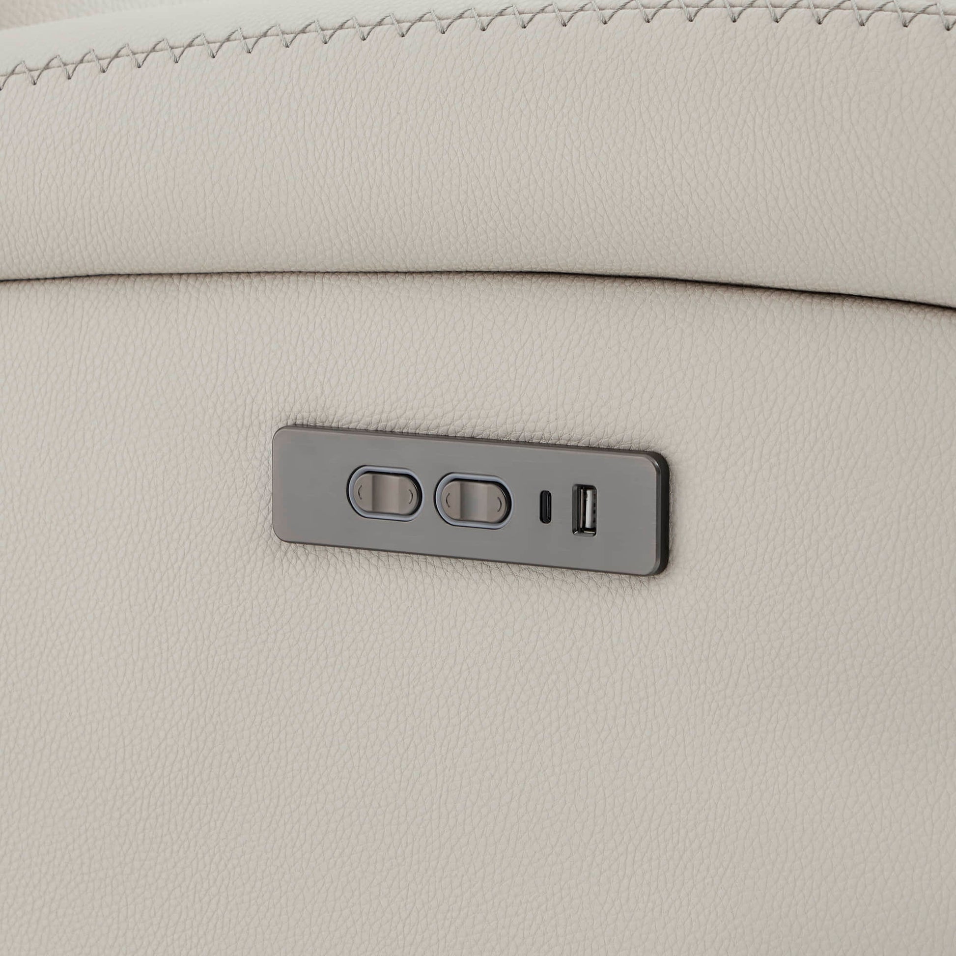 Keni recliner USB and Type-C charging ports with recline buttons - CHITA Living
