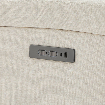 Close-up of Keni recliner control panel with USB and Type-C port - CHITA Living