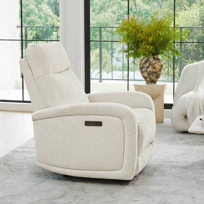 Side view of Keni Power Wall Hugger Recliner in light beige with minimalist design - CHITA Living