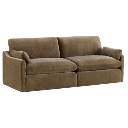 Kenna 2 Seat Modular Sofa in brown fabric, comfortable seating and modern design, perfect for any living room
