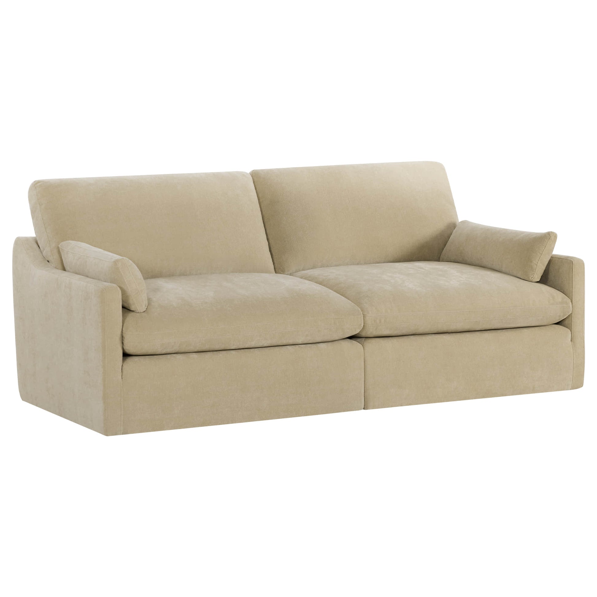 Kenna 2 Seat Modular Sofa in off-white. Modern, comfortable seating with soft cushions and fabric.