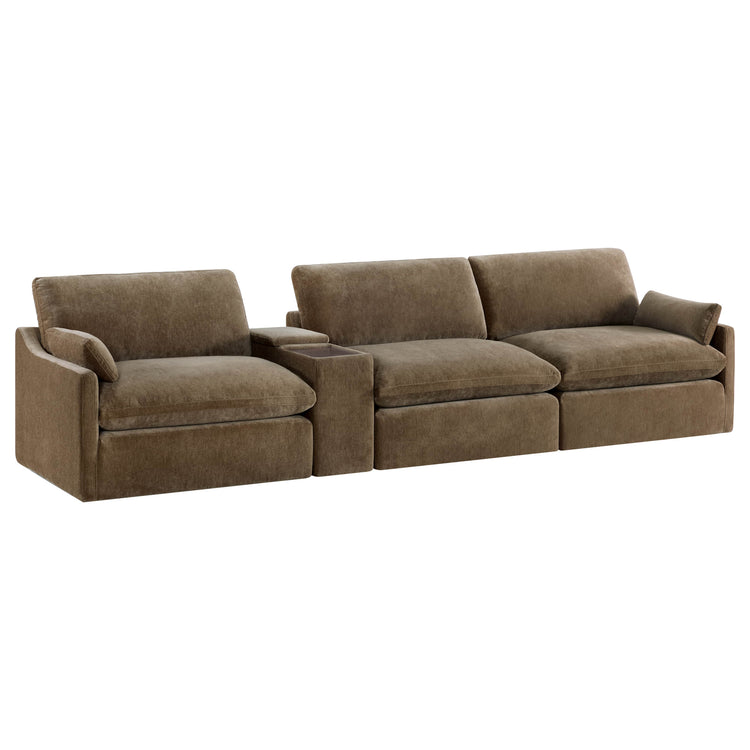 Kenna 3-Seat Modular Sofa in earth-toned fabric, deep seating and modern design for living room