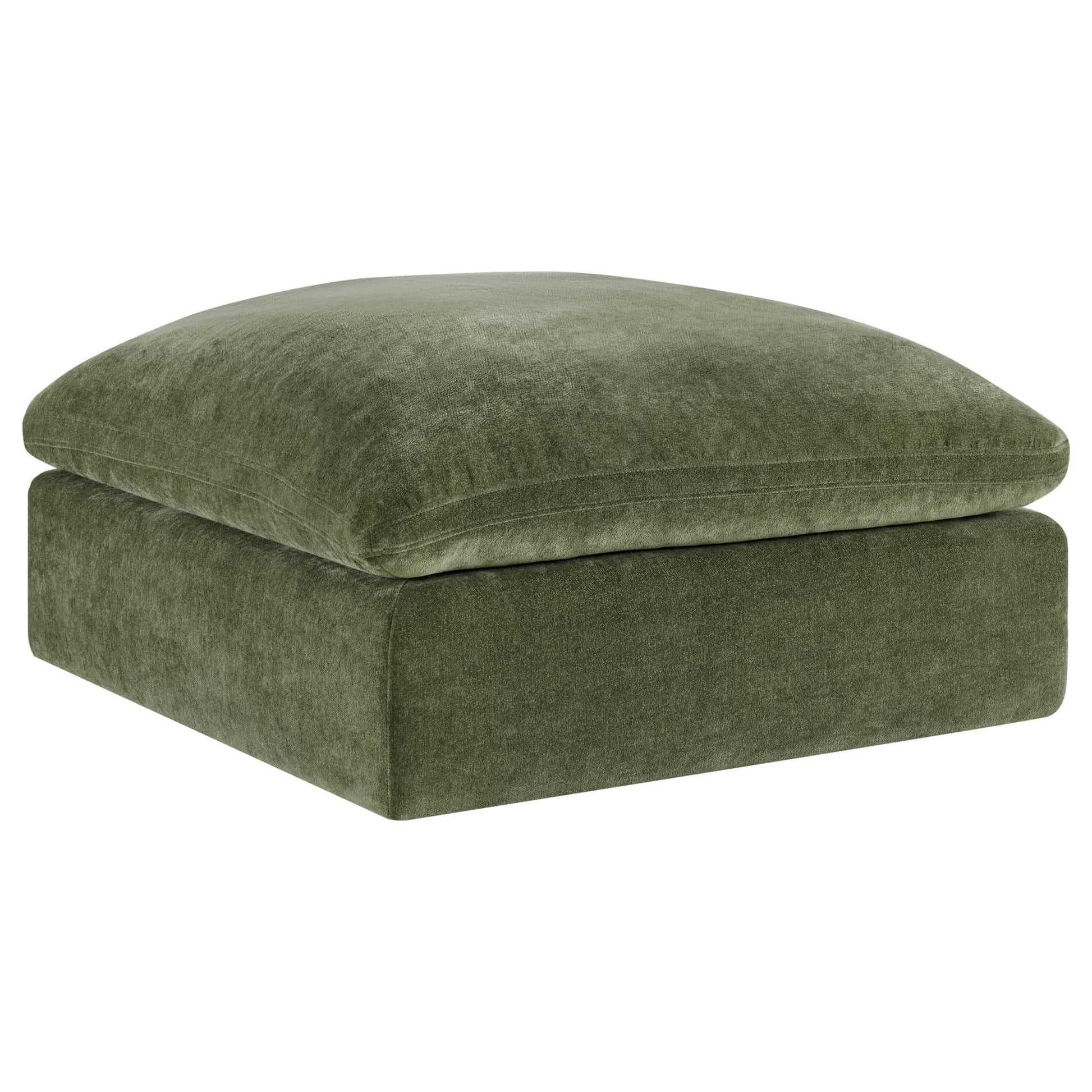 Kenna Modular Ottoman in Green. Modern, comfortable living room furniture with deep seating.
