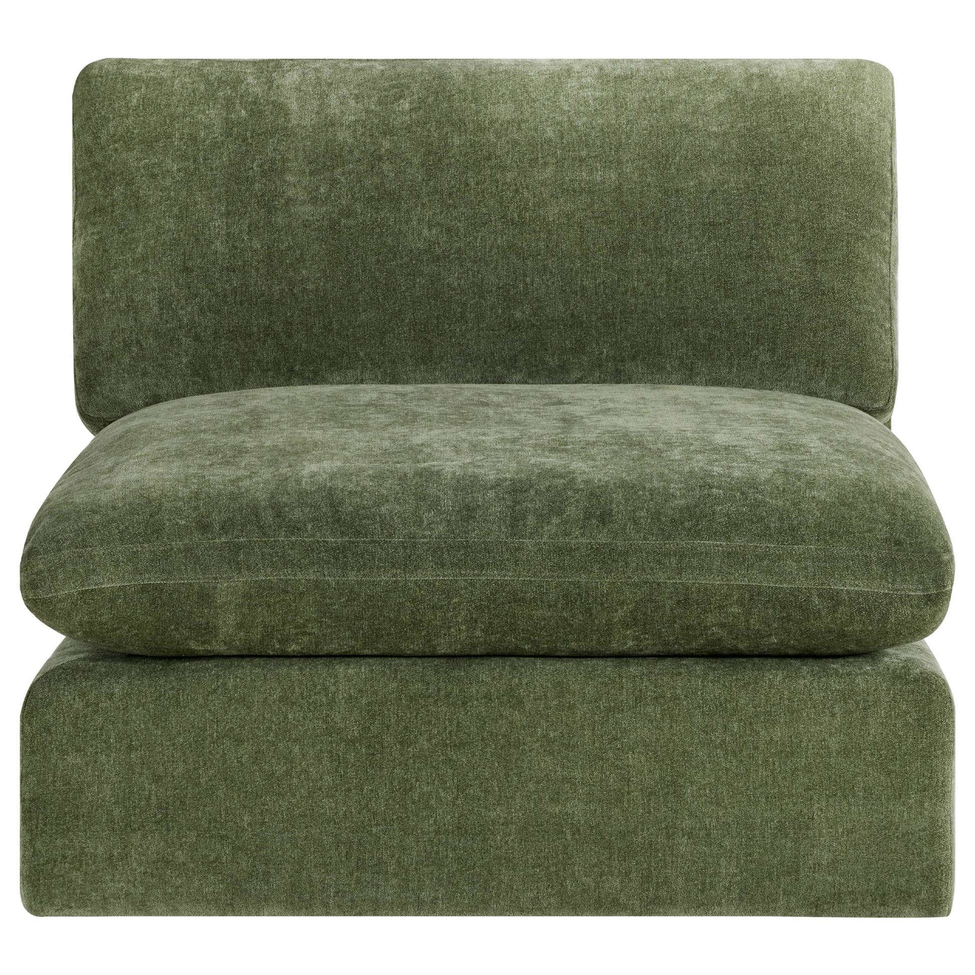 Kenna Modular 6 Seat Sofa Pit Sectional in Green. Deep seating, comfortable sofa.