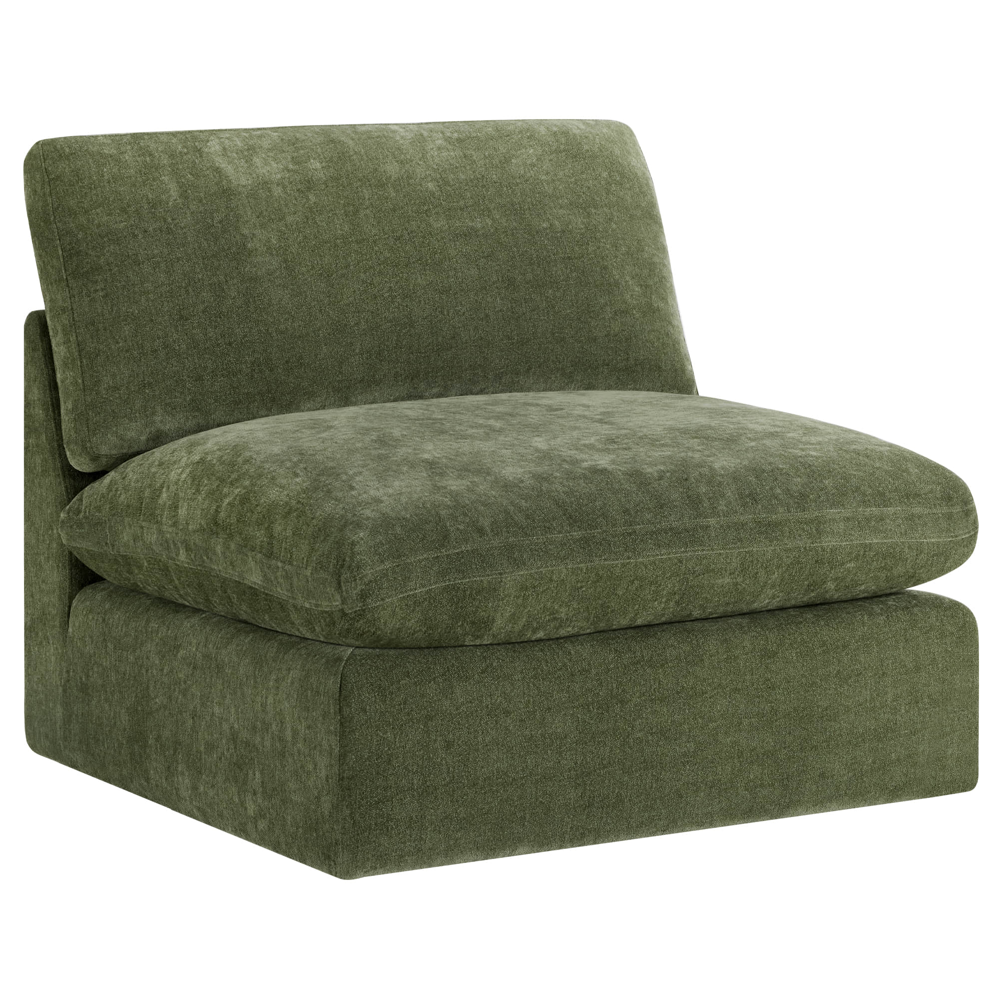 Kenna Modular Sofa-Chaise sectional, olive green fabric, comfortable seating and modular design