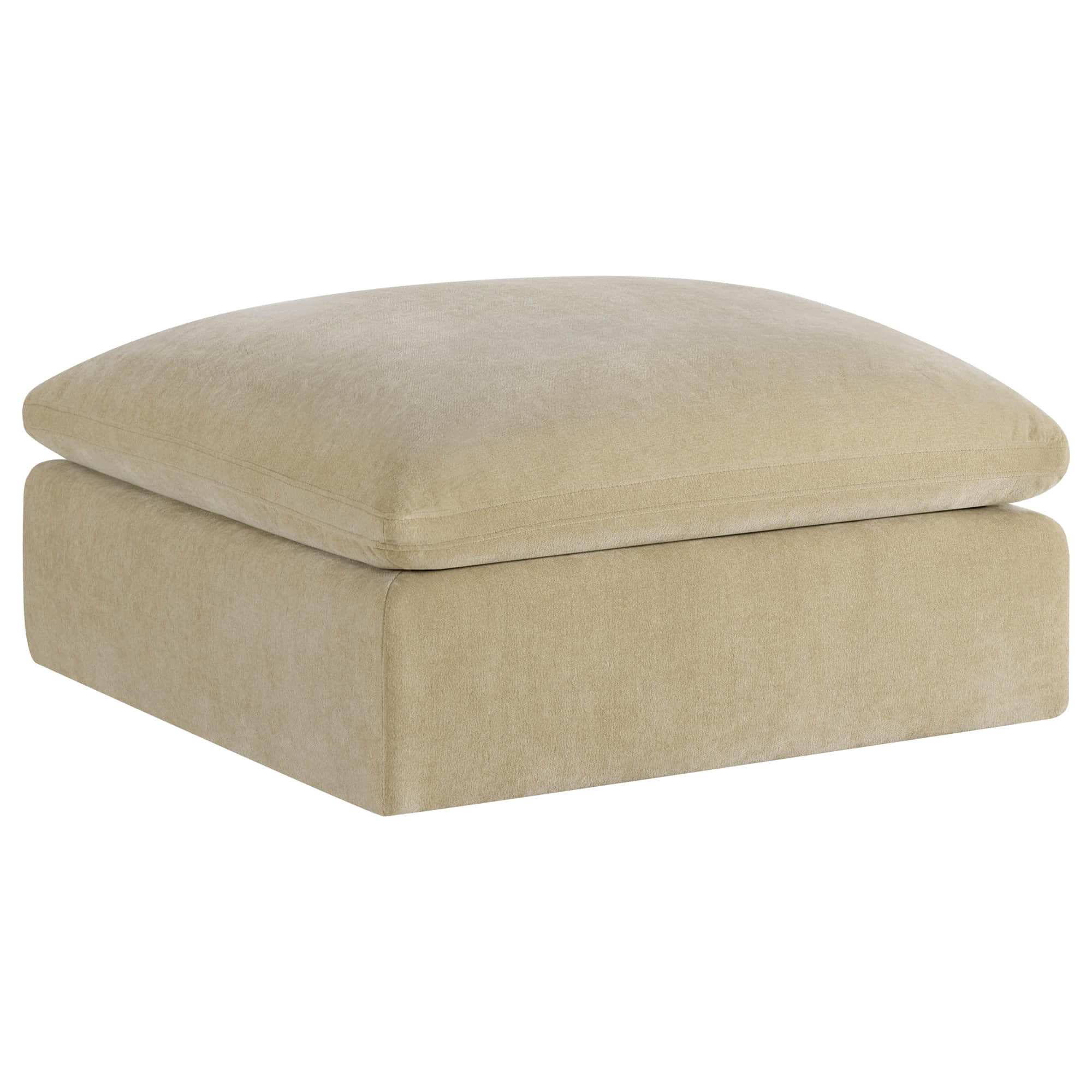 Cream Kenna Modular Ottoman with lift-top and storage, modern living room design