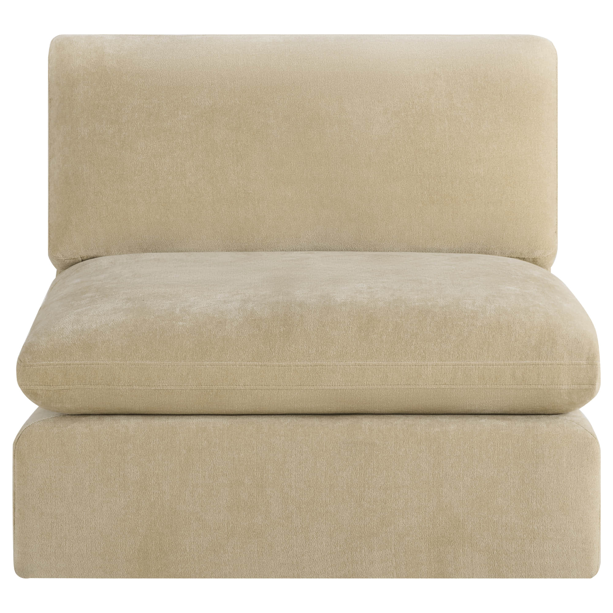 Kenna Modular Sofa-Chaise Sectional in cream fabric, soft cushions and comfortable seating