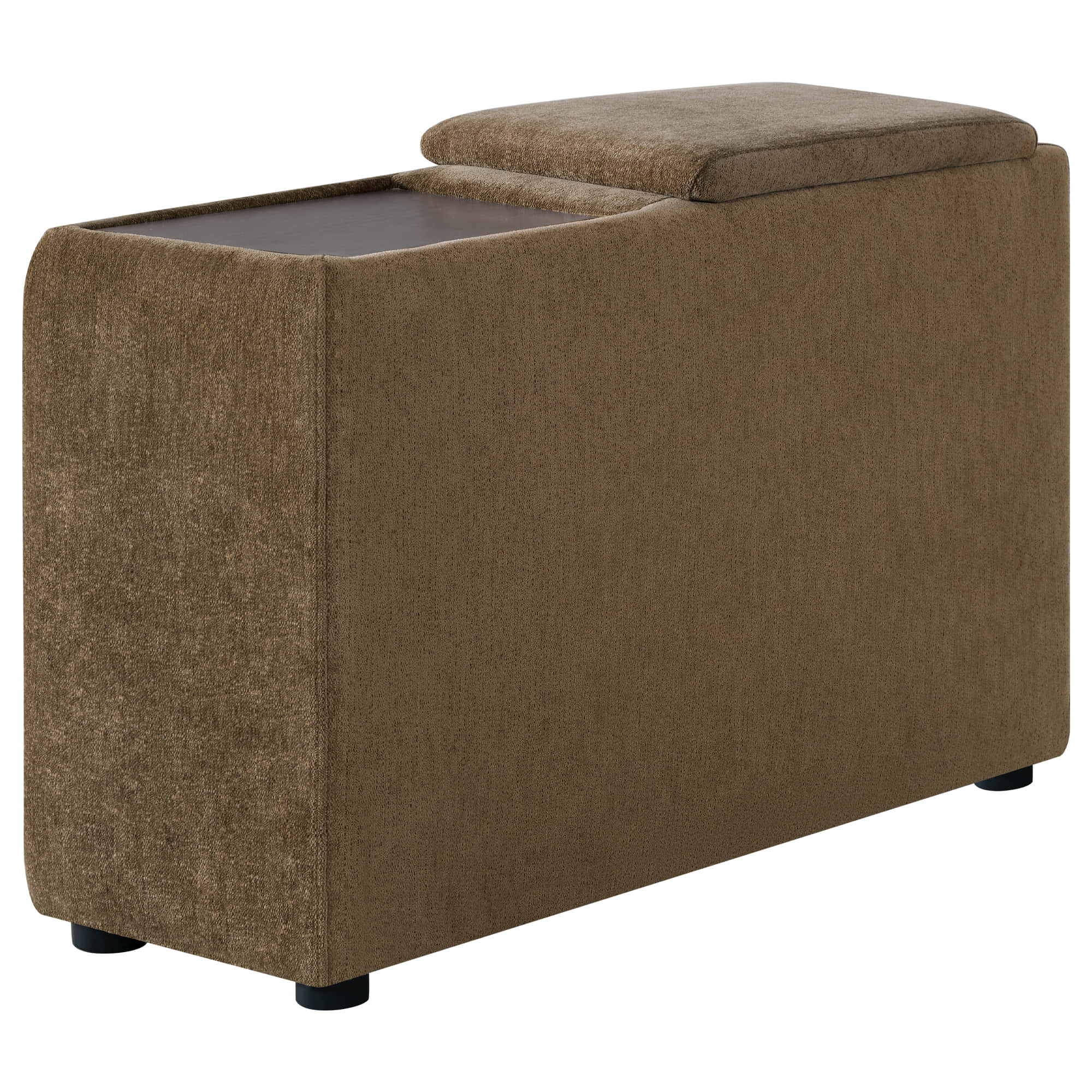 Brown Kenna Modular Ottoman with lift-top and storage, modern design, comfortable seating