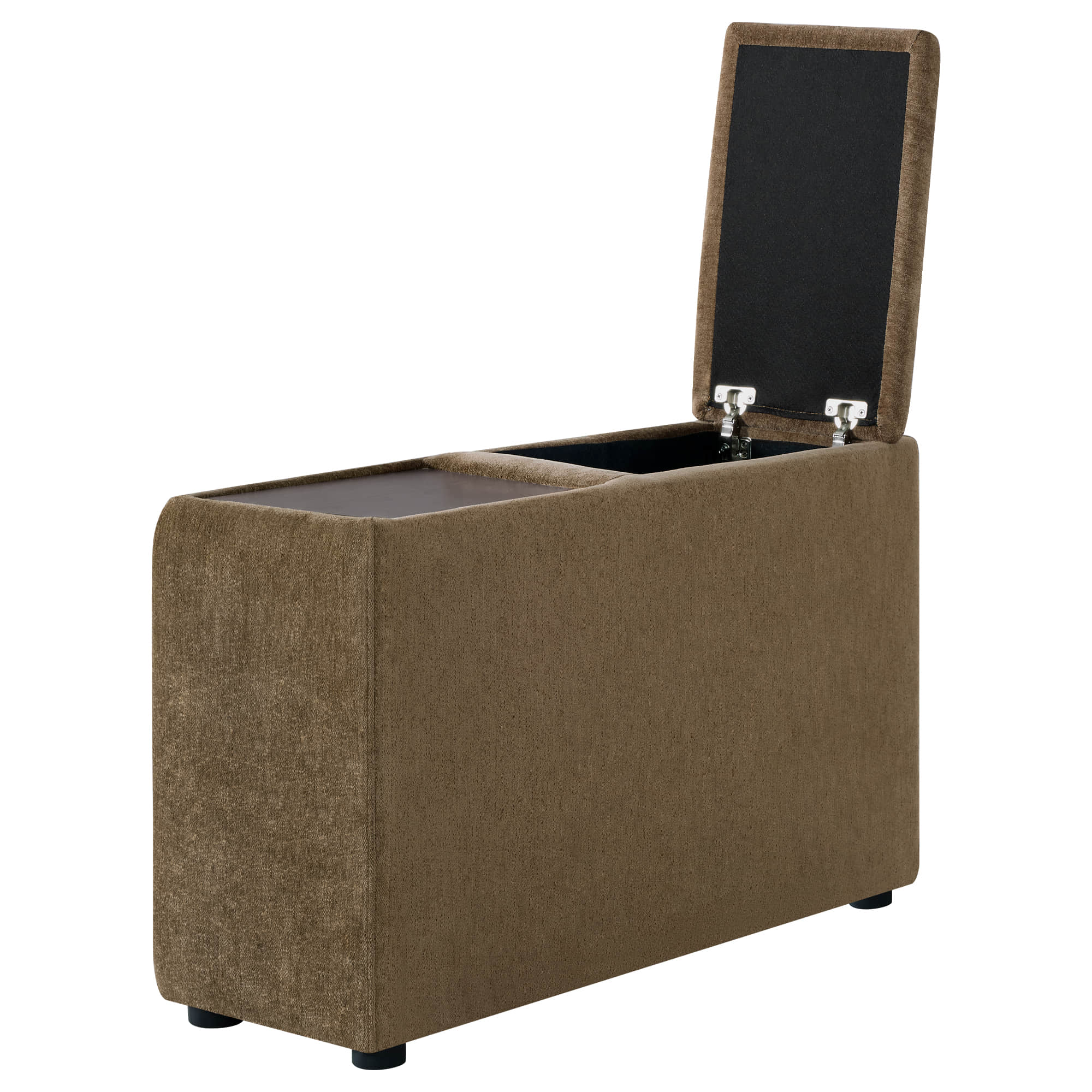 Kenna Modular Ottoman with lift-top and storage in brown, modern design, and comfortable seating