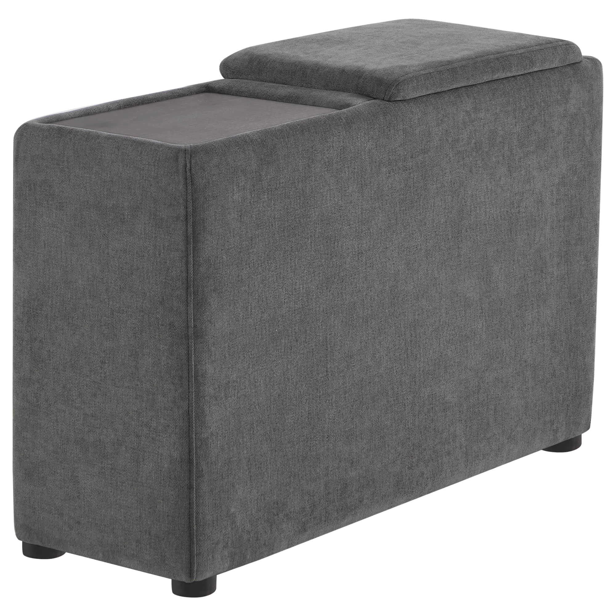 Gray Kenna Ottoman with lift-top and storage, modern living room design