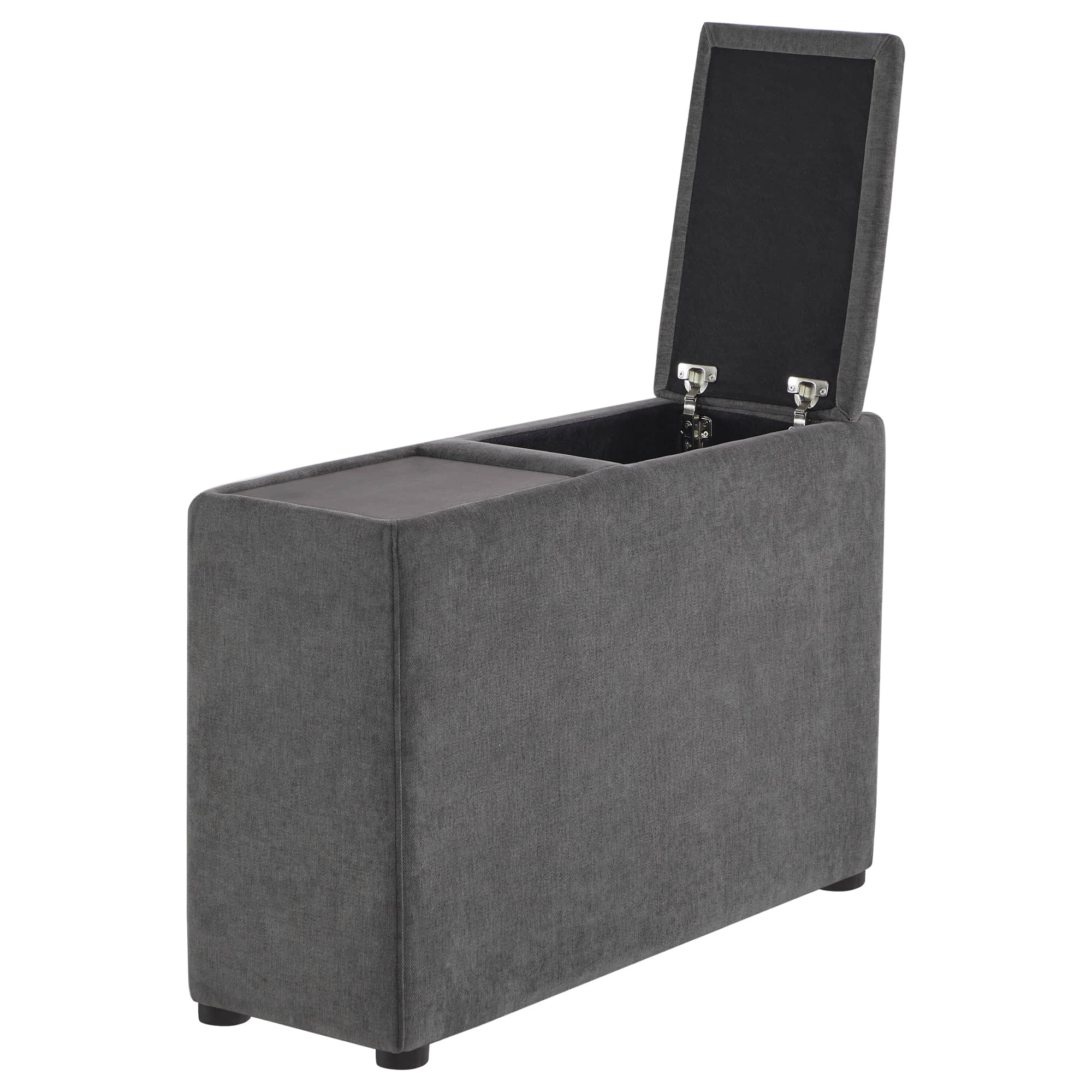 Gray Kenna Modular Ottoman with lift-top and storage, modern living room design