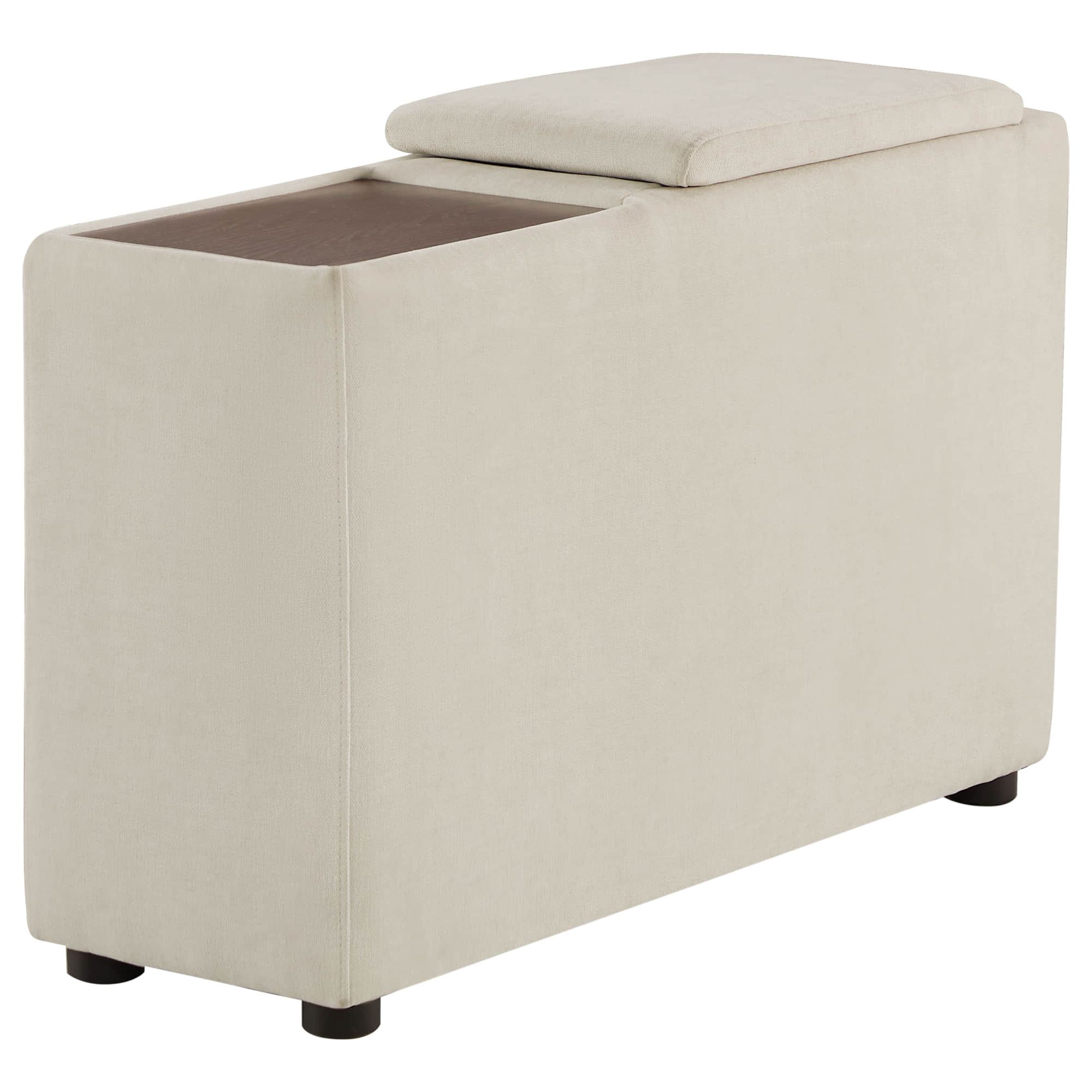 Kenna Modular Ottoman in cream with lift-top and storage, modern living room design