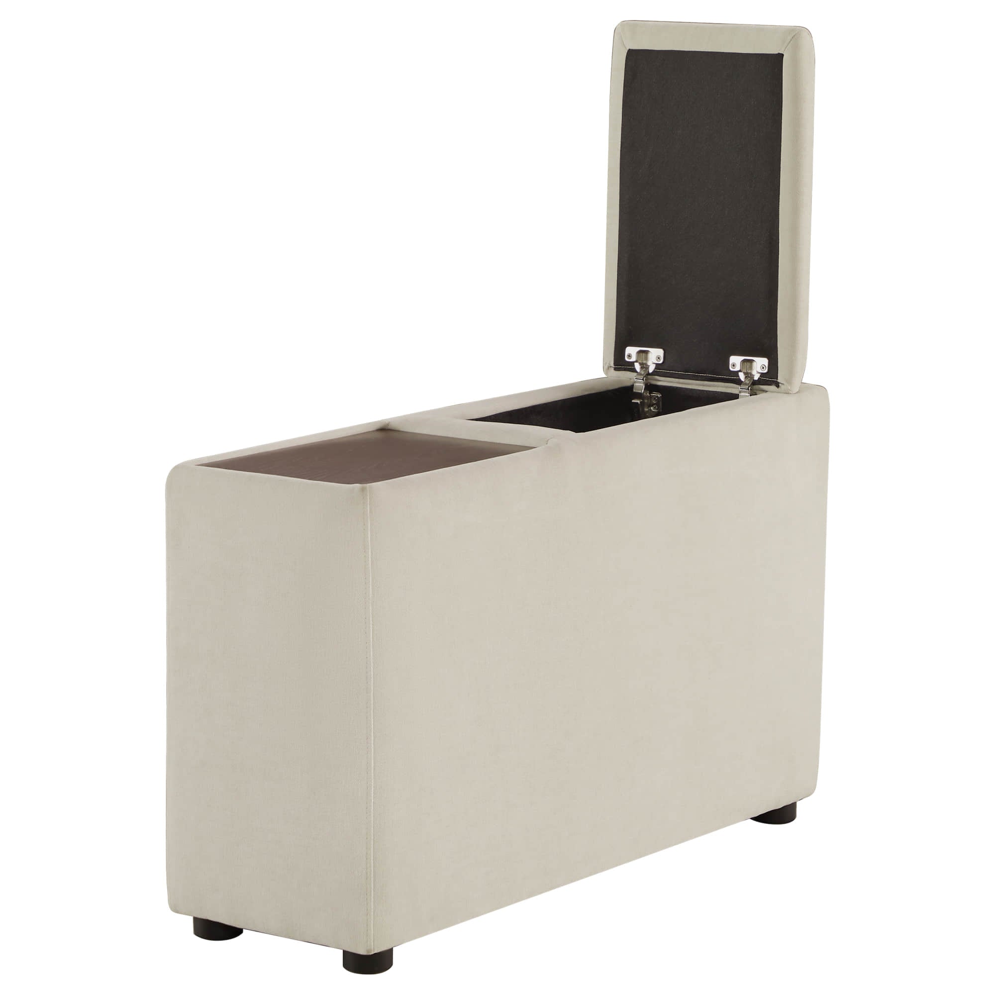 Kenna Modular Ottoman in cream with lift-top and storage, modern living room design