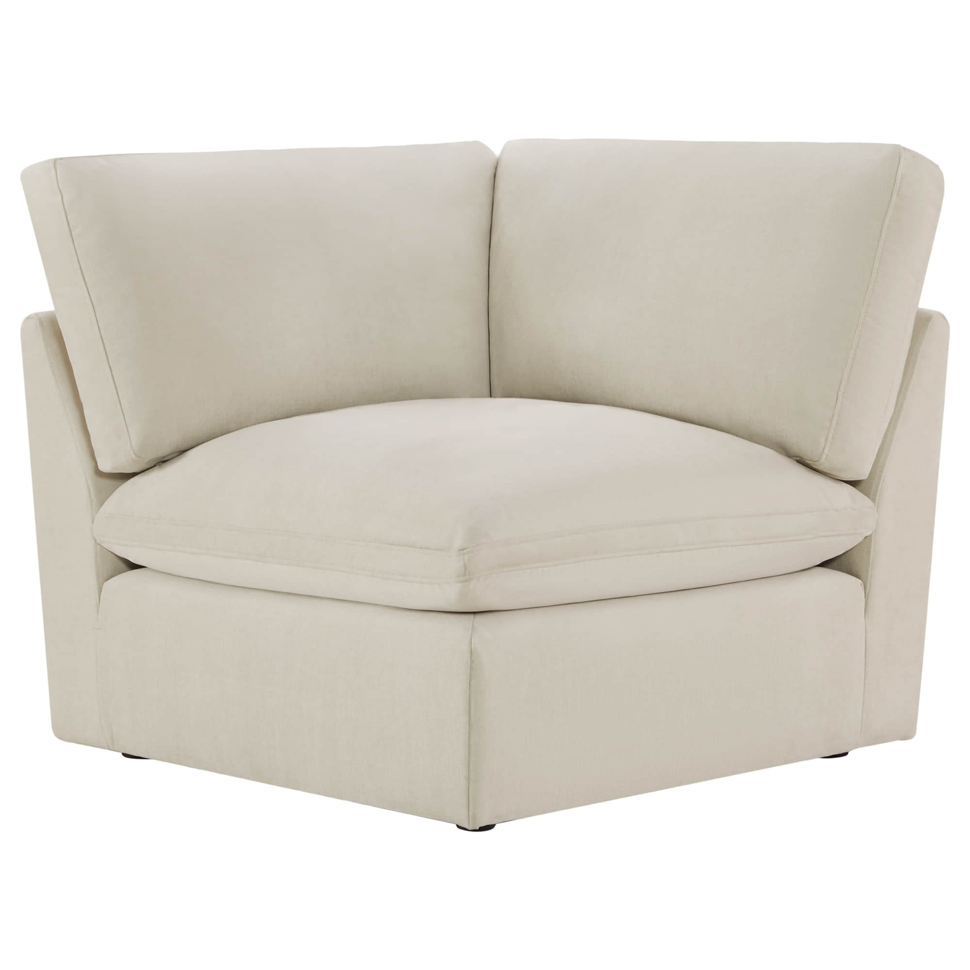 Cream Kenna Modular 4 Seat Sofa-Chaise Sectional corner piece, soft cushions