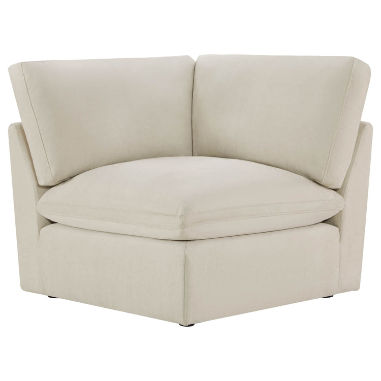 Cream Kenna Modular Corner Seat, cozy living room seating. Soft, durable fabric for comfortable lounging