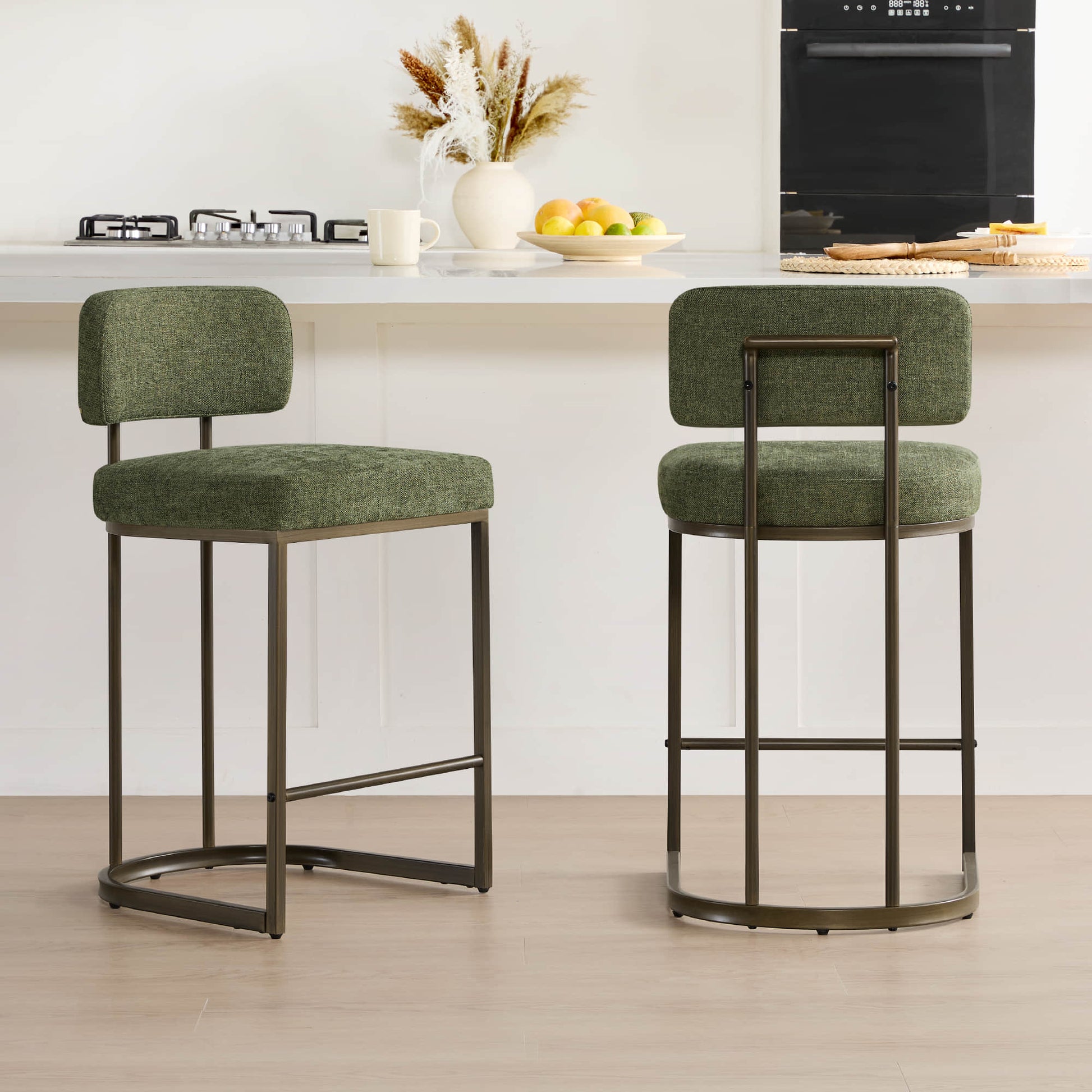 Kenya Upholstered Bar Stools Sleek Modern Counter Style – CHITA