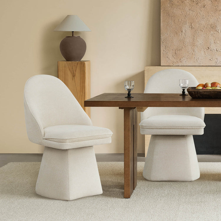 Leda Upholstered Swivel Dining Chair