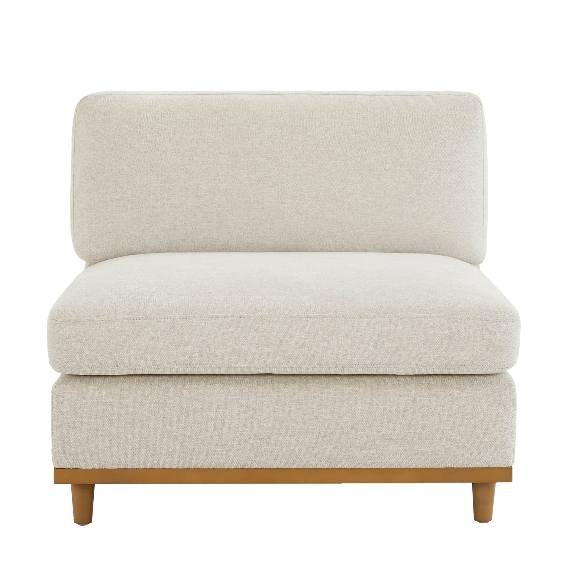 Liam sectional sofa armless chair in light fabric with solid wood base - CHITA Living