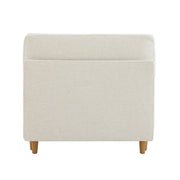 Rear view of Liam 5-Piece Overstuffed Sectional in light fabric and wood legs - CHITA Living
