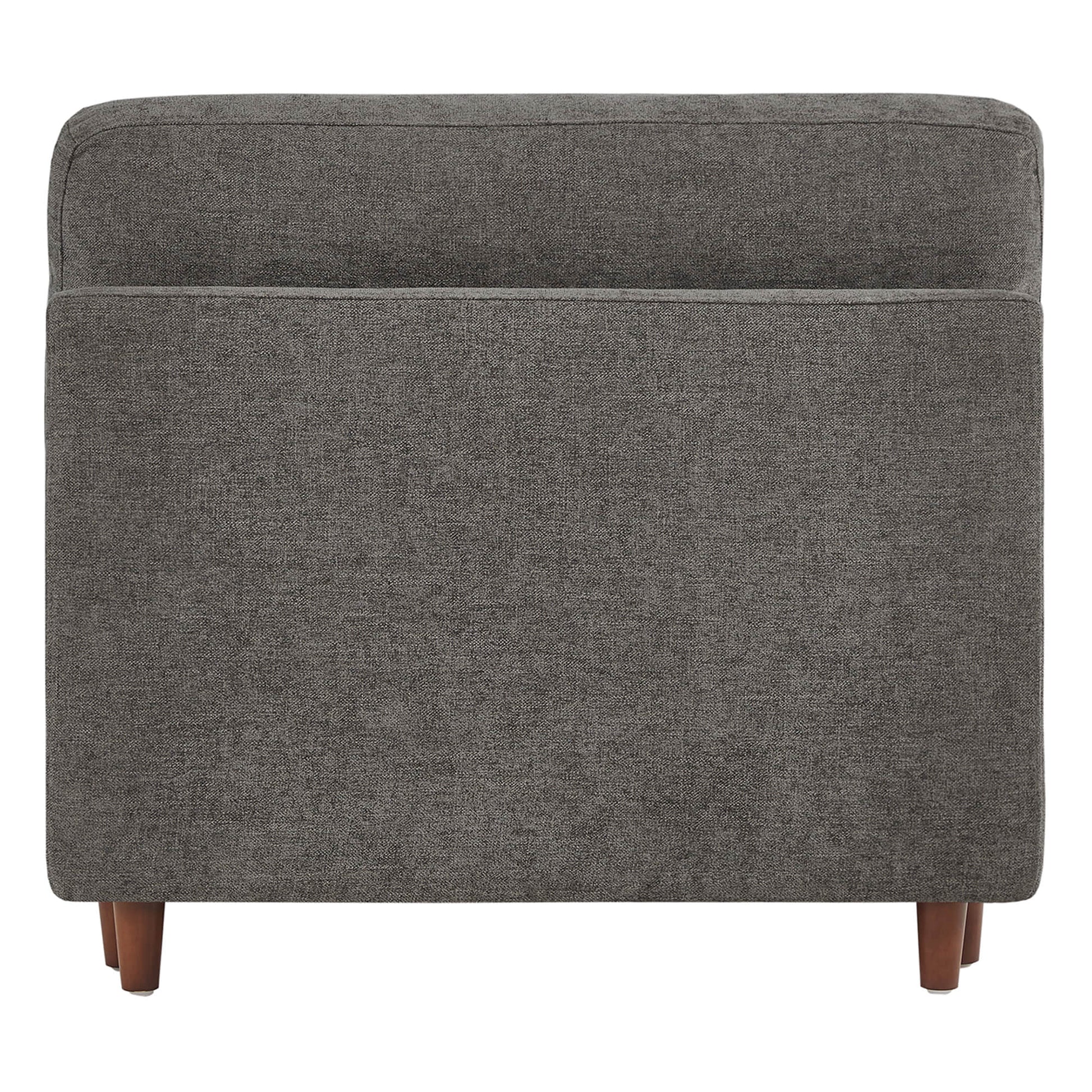 Liam 5-Piece Overstuffed Sectional rear view in gray fabric with wooden legs - CHITA Living