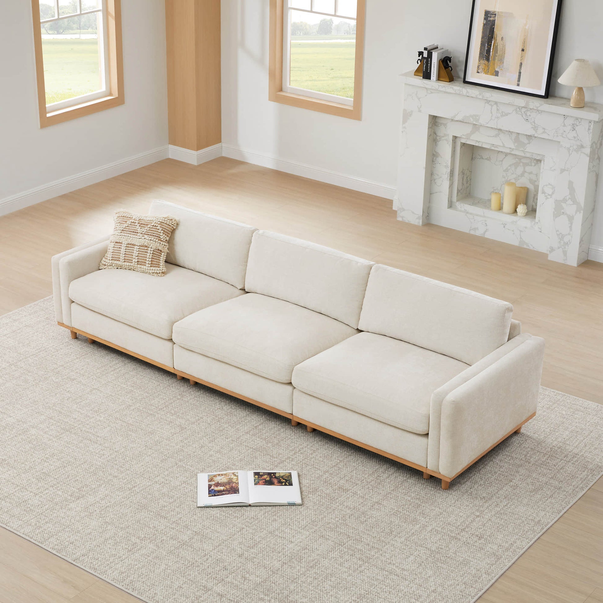 Liam 3-Piece Overstuffed Feather Modular Sofa in light-filled, airy space - CHITA Living