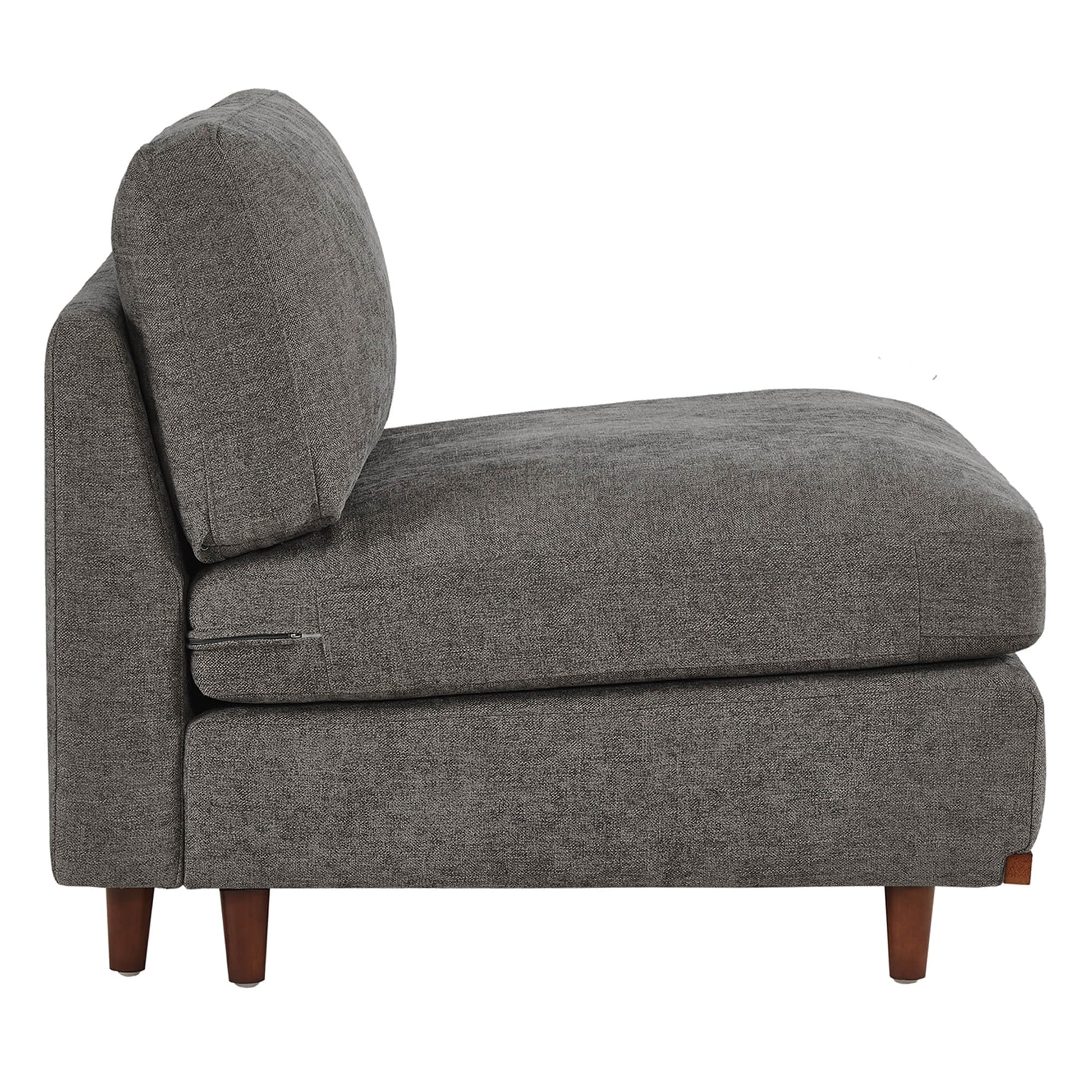 Liam sectional sofa chaise in gray fabric with wood legs showcasing modern design - CHITA Living