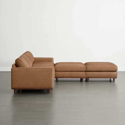 Liam 5-Piece Overstuffed Feather Wood Base Sectional Sofa