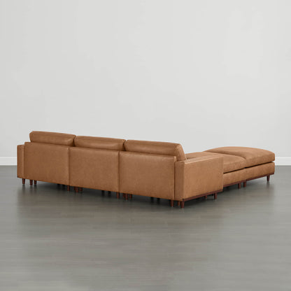 Liam 5-Piece Overstuffed Feather Wood Base Sectional Sofa