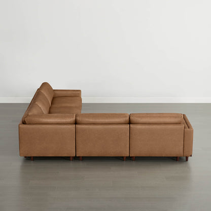 Liam 5-Piece Overstuffed Feather Wood Base Sectional Sofa