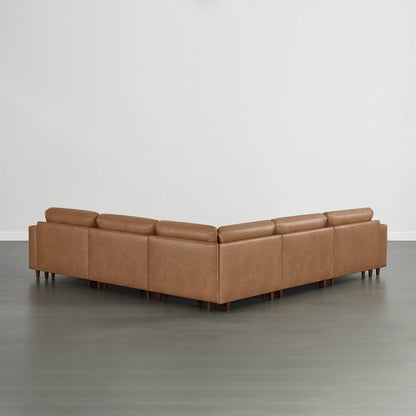Liam 5-Piece Overstuffed Feather Wood Base Sectional Sofa