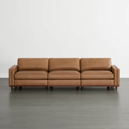 Liam 3-Piece Overstuffed Feather Wood Base Sectional Sofa