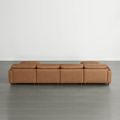Liam 6-Piece Overstuffed Feather Wood Base Sectional Sofa